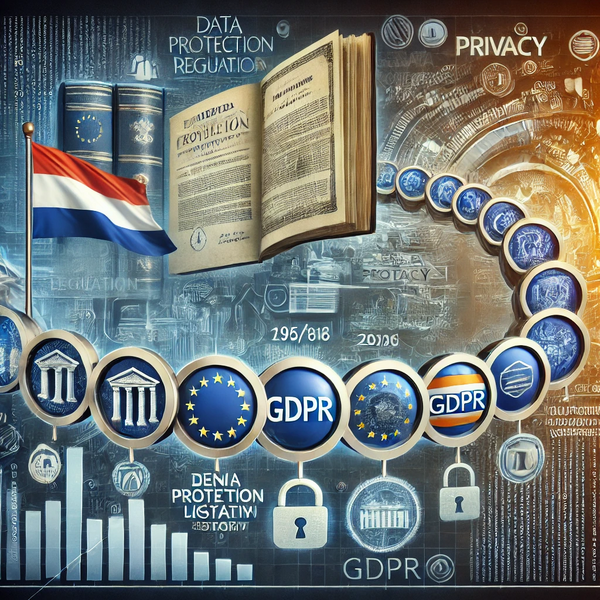 Bestand:DALL·E 2024-09-06 19.12.34 - A detailed timeline of European and Dutch privacy legislation history, starting with early data protection laws in the Netherlands and Europe, such as.webp